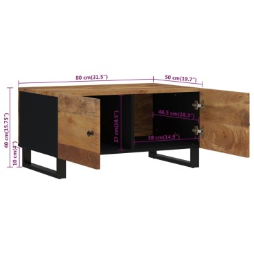vidaXL Τραπεζάκι Σαλονιού 80x50x40cm Μασίφ Ξύλο Μάνγκο & Επεξ. Ξύλο 1 τεμ.