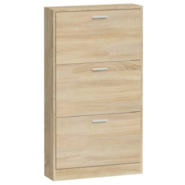 vidaXL Παπουτσοθήκη Χρώμα Δρυός 59x17x108cm από Επεξεργασμένο Ξύλο