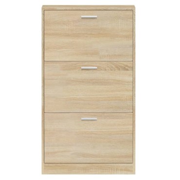 vidaXL Παπουτσοθήκη Χρώμα Δρυός 59x17x108cm από Επεξεργασμένο Ξύλο