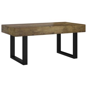 vidaXL Τραπεζάκι Σαλονιού Σκ. Καφέ/Μαύρο 90x45x40cm από MDF/Σίδερο 1 τεμ.