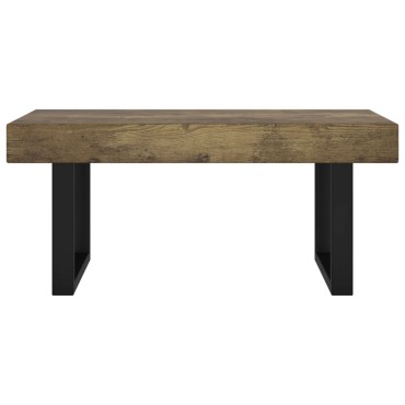 vidaXL Τραπεζάκι Σαλονιού Σκ. Καφέ/Μαύρο 90x45x40cm από MDF/Σίδερο 1 τεμ.
