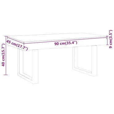 vidaXL Τραπεζάκι Σαλονιού Σκ. Καφέ/Μαύρο 90x45x40cm από MDF/Σίδερο 1 τεμ.