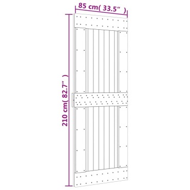 vidaXL Πόρτα NARVIK 85 x 210 εκ. από Μασίφ Ξύλο Πεύκου