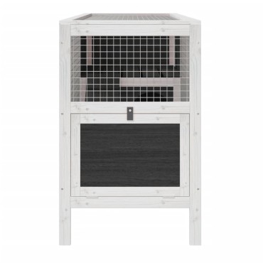 vidaXL Κλουβί Κουνελιών Γκρι 103 x 44 x 69,5 εκ. Μασίφ Ξύλο Πεύκου
