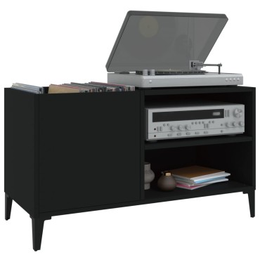 vidaXL Δισκοθήκη Μαύρη 84,5x38x48cm από Επεξεργασμένο Ξύλο 1 τεμ.