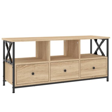 vidaXL Έπιπλο Τηλεόρασης Sonoma Δρυς 102x33x45cm Επεξ. Ξύλο/Σίδερο