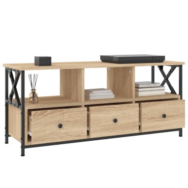 vidaXL Έπιπλο Τηλεόρασης Sonoma Δρυς 102x33x45cm Επεξ. Ξύλο/Σίδερο