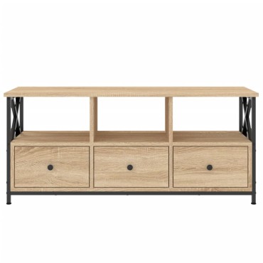 vidaXL Έπιπλο Τηλεόρασης Sonoma Δρυς 102x33x45cm Επεξ. Ξύλο/Σίδερο