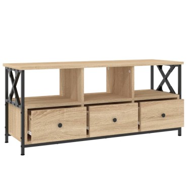 vidaXL Έπιπλο Τηλεόρασης Sonoma Δρυς 102x33x45cm Επεξ. Ξύλο/Σίδερο