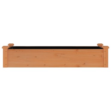 vidaXL Ζαρντινιέρα Υπερυψ. με Επένδυση Καφέ 120x45x25 εκ. Μασίφ Ελάτη
