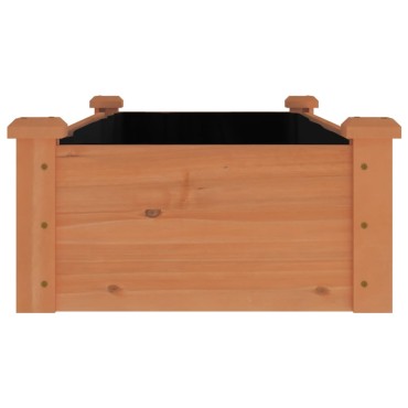 vidaXL Ζαρντινιέρα Υπερυψ. με Επένδυση Καφέ 120x45x25 εκ. Μασίφ Ελάτη
