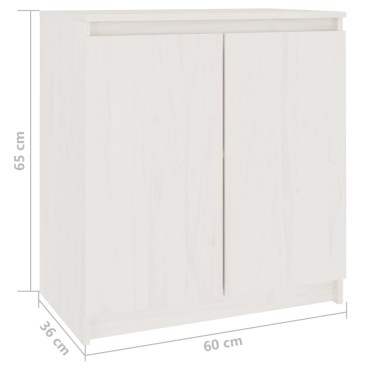 vidaXL Βοηθητικό Ντουλάπι Λευκό 60x36x65cm από Μασίφ Ξύλο Πεύκου 1 τεμ.