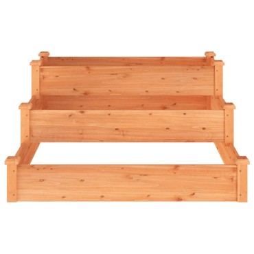 vidaXL Ζαρντινιέρα Υπερυψωμένη Καφέ 120x120x56 εκ. Μασίφ Ξύλο Ελάτης