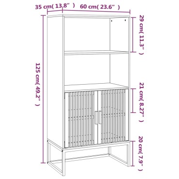 vidaXL Ντουλάπι Λευκό 60x35x125cm από Επεξεργασμένο Ξύλο 1 τεμ.