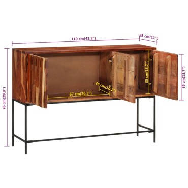vidaXL Μπουφές 110x28x76cm από Μασίφ Ξύλο Ακακίας