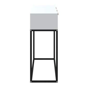vidaXL Τραπέζι Κονσόλα Λευκό 105x30x75cm Επεξεργασμένο Ξύλο / Σίδερο 1 τεμ.