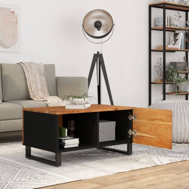vidaXL Τραπεζάκι Σαλονιού 80x50x40cm Μασίφ Ξύλο Ακακίας & Επεξ. Ξύλο 1 τεμ.