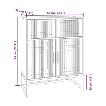 vidaXL Ντουλάπι Λευκό 60x30x75cm από Επεξεργασμένο Ξύλο 1 τεμ.