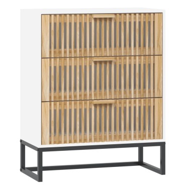 vidaXL Συρταριέρα Λευκή 60x30x75cm από Επεξεργασμένο Ξύλο 1 τεμ.