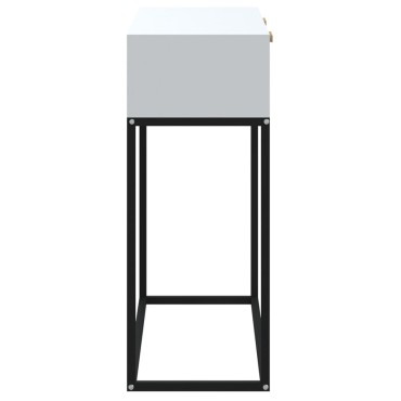 vidaXL Τραπέζι Κονσόλα Λευκό 80x30x75cm Επεξεργασμένο Ξύλο / Σίδερο 1 τεμ.