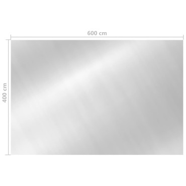 vidaXL Κάλυμμα Πισίνας Ορθογώνιο Ασημί 600 x 400 εκ. από Πολυαιθυλένιο