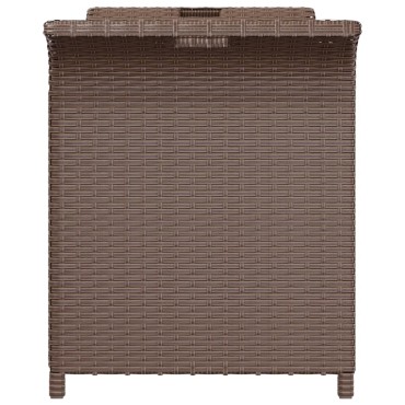 vidaXL Παγκάκι Κήπου με Μαξιλάρι Καφέ 116x46x57cm από Συνθ. Ρατάν 1 τεμ.