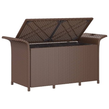 vidaXL Παγκάκι Κήπου με Μαξιλάρι Καφέ 116x46x57cm από Συνθ. Ρατάν 1 τεμ.