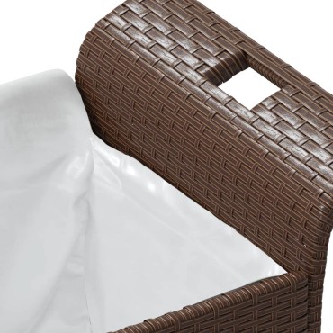 vidaXL Παγκάκι Κήπου με Μαξιλάρι Καφέ 116x46x57cm από Συνθ. Ρατάν 1 τεμ.