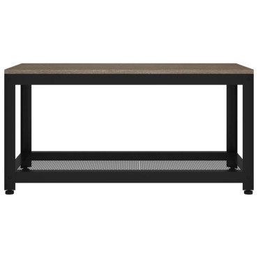 vidaXL Τραπεζάκι Σαλονιού Γκρι/Μαύρο 90x45x45cm από MDF/Σίδερο 1 τεμ.