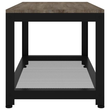 vidaXL Τραπεζάκι Σαλονιού Γκρι/Μαύρο 90x45x45cm από MDF/Σίδερο 1 τεμ.