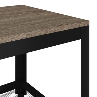 vidaXL Τραπεζάκι Σαλονιού Γκρι/Μαύρο 90x45x45cm από MDF/Σίδερο 1 τεμ.