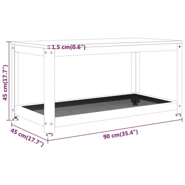 vidaXL Τραπεζάκι Σαλονιού Γκρι/Μαύρο 90x45x45cm από MDF/Σίδερο 1 τεμ.