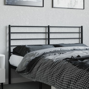 vidaXL Κεφαλάρι Μαύρο Μεταλλικό 125x3x90cm 1 τεμ.