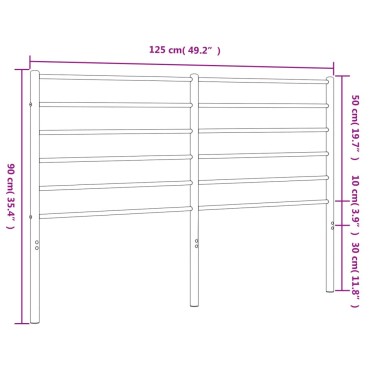 vidaXL Κεφαλάρι Μαύρο Μεταλλικό 125x3x90cm 1 τεμ.