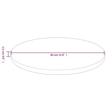 vidaXL Επιφάνεια Τραπεζιού Στρογγυλή Αν. Καφέ 30x1,5cm Ξύλο Δρυός 1 τεμ.