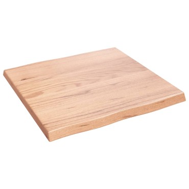 vidaXL Επιφ Τραπεζιού Αν Καφέ 60x60x(2-4)cm Ακατέργ. Μασίφ Ξύλο Δρυός 1 τεμ.