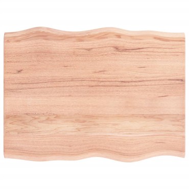 vidaXL Επιφ Τραπεζιού Αν Καφέ 80x60x2cm Επ Μασίφ Ξύλο Δρυός Live Edge 1 τεμ.