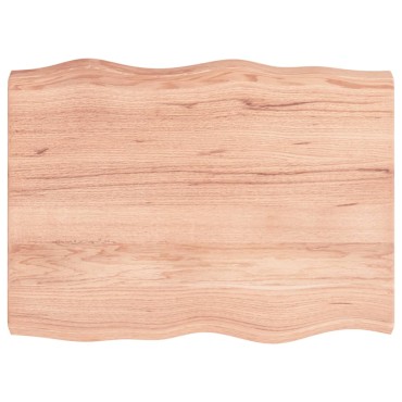 vidaXL Επιφ Τραπεζιού Αν Καφέ 80x60x(2-6)cm Ακατέργ. Μασίφ Ξύλο Δρυός 1 τεμ.