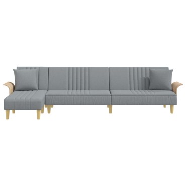 vidaXL Καναπές Κρεβάτι Γωνιακός Αν. Γκρι 279x140x70cm Υφασμάτινος 1 τεμ.