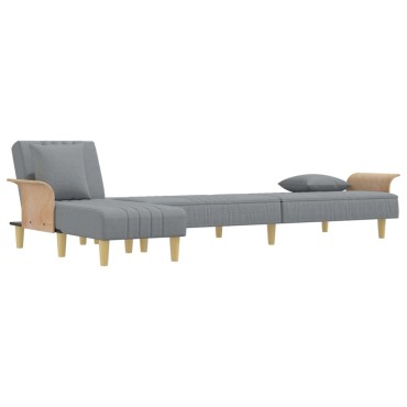 vidaXL Καναπές Κρεβάτι Γωνιακός Αν. Γκρι 279x140x70cm Υφασμάτινος 1 τεμ.