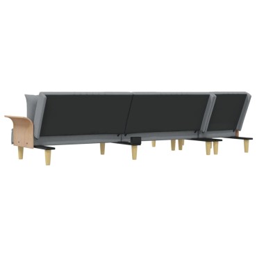 vidaXL Καναπές Κρεβάτι Γωνιακός Αν. Γκρι 279x140x70cm Υφασμάτινος 1 τεμ.