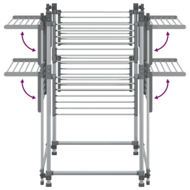 vidaXL Απλώστρα Ρούχων 107 x 107 x 120 εκ. από Αλουμίνιο