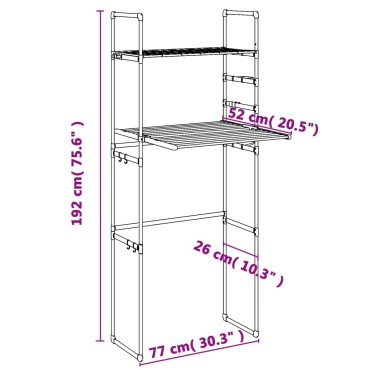 vidaXL Ράφι Πλυντηρίου 77 x 52 x 192 εκ. από Αλουμίνιο