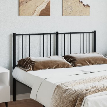 vidaXL Κεφαλάρι Μαύρο Μεταλλικό 146x3x90cm 1 τεμ.