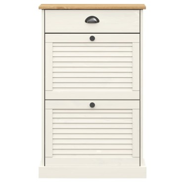 vidaXL Παπουτσοθήκη VIGO Λευκή 60x35x96cm από Μασίφ Ξύλο Πεύκου