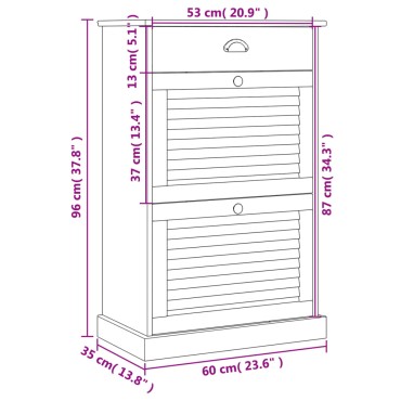 vidaXL Παπουτσοθήκη VIGO Λευκή 60x35x96cm από Μασίφ Ξύλο Πεύκου