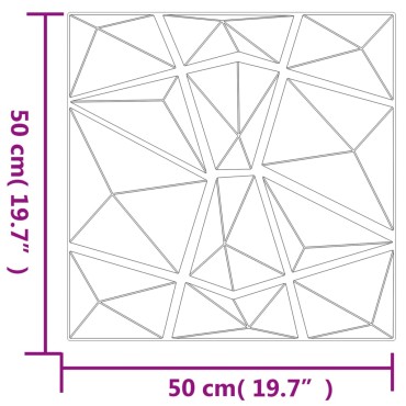 vidaXL Πάνελ Τοίχου 24 τεμ. Σχέδιο Διαμάντι Γκρι 50x50εκ. 6 μ² από XPS