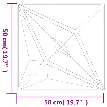 vidaXL Πάνελ Τοίχου 24 τεμ. Μαύρα Σχέδιο Αστέρι 50x50 εκ. 6 μ² XPS