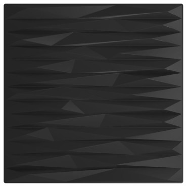vidaXL Πάνελ Τοίχου 48 τεμ. Μαύρα Σχ. Πέτρα 50 x 50 εκ. 12 μ² από XPS