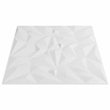 vidaXL Πάνελ Τοίχου 48 τεμ. Λευκά Σχ. Αμέθυστου 50x50 εκ. 12μ² από EPS